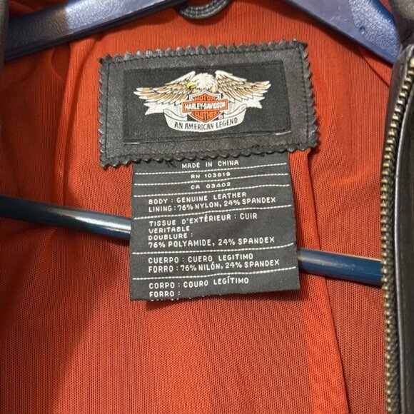 Med Harley Davidson Women's Lightweight Leather Coat w/lace up sides and back - Picture 4 of 16